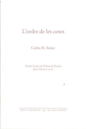 ORDRE DE LES COSES (PREMI CIUTAT DE PALMA POESIA J